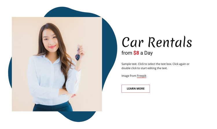 Car rentals One Page Template