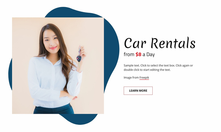 Car rentals Squarespace Template Alternative