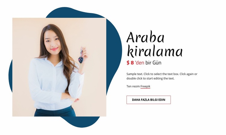 Araba kiralama Web Sitesi Oluşturucu Şablonları