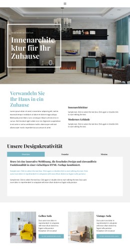 Praktisches Interieur Einzelseiten-Website