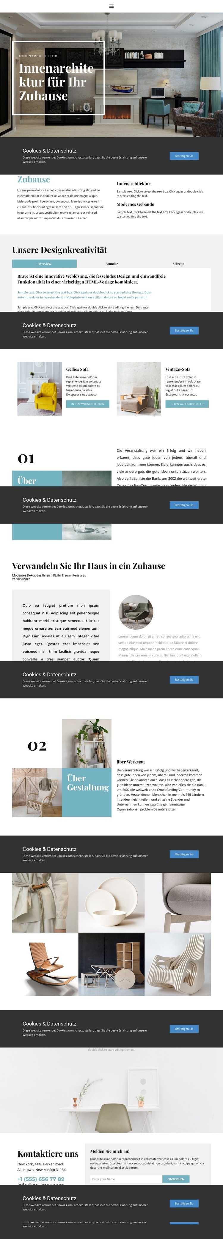 Praktisches Interieur HTML5-Vorlage