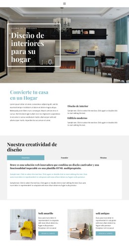 Práctico Interior Sitio Web De Una Sola Página