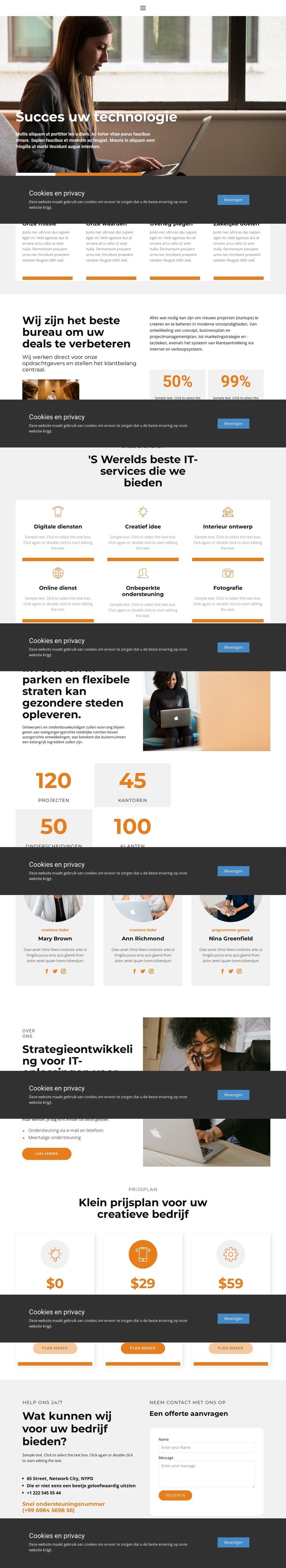 Wat is succes? Website mockup