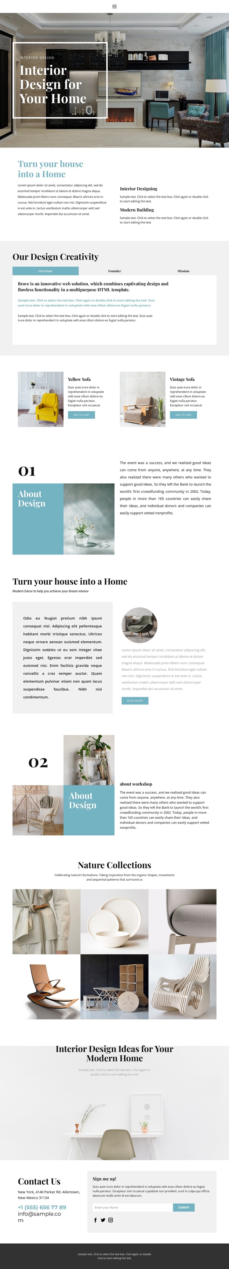 Practical interior One Page Template