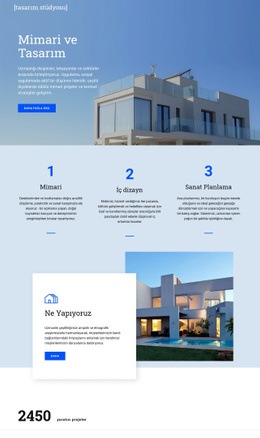 Mimari Ve Tasarım Bir Sayfa Şablonu