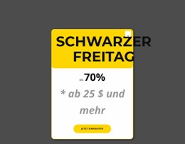 Schwarzer Freitag Gelbes Popup Marketing-WordPress