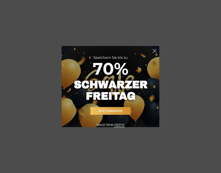 Schwarzer Freitag Popup Website design