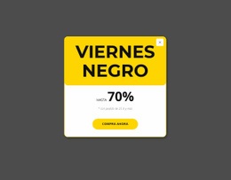 Ventana Emergente Amarilla De Viernes Negro: Maqueta De Sitio Web Sencilla