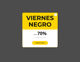Ventana Emergente Amarilla De Viernes Negro: Plantilla De Sitio Web Sencilla