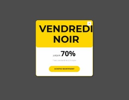 Popup Jaune Vendredi Noir - Créateur De Site Web Simple