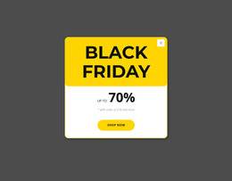 Black Friday Yellow Popup HTML Template