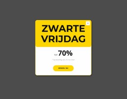 Zwarte Vrijdag Gele Pop-Up - Gebruiksvriendelijke Landingspagina