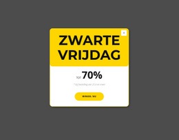 Premium HTML5-Sjabloon Voor Zwarte Vrijdag Gele Pop-Up