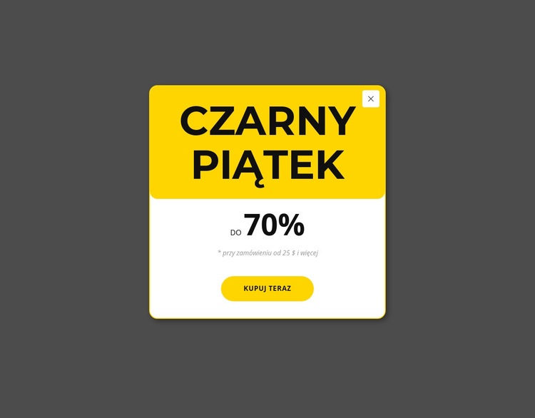 Czarny piątek, żółte okienko Kreator witryn internetowych HTML