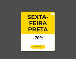 Pop-Up Preto Sexta-Feira Amarela Wordpress De Cupom