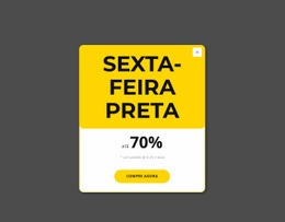 Pop-Up Preto Sexta-Feira Amarela - Maquete Simples De Site