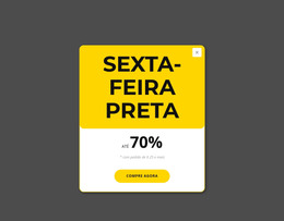 Pop-Up Preto Sexta-Feira Amarela - Modelo De Página HTML