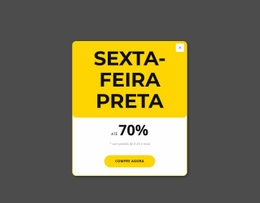 Modelo HTML5 Premium Para Pop-Up Preto Sexta-Feira Amarela