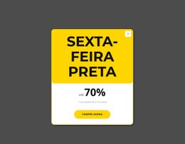 Pop-Up Preto Sexta-Feira Amarela Negócios Online