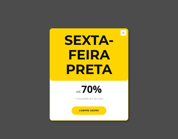 Pop-up preto sexta-feira amarela Tema WordPress