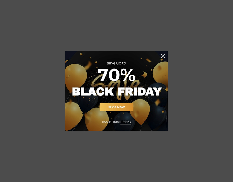 Black friday popup Squarespace Template Alternative