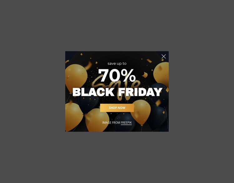 Black Friday popup Html webbplatsbyggare