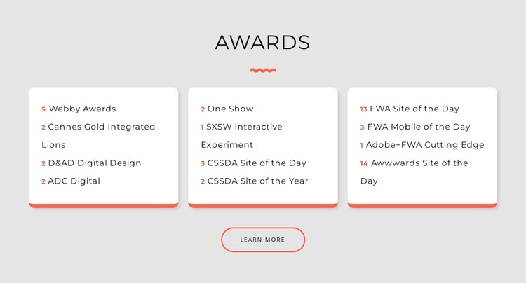 Design studio awards CSS Template