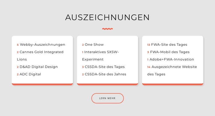 Preise für Designstudios CSS-Vorlage