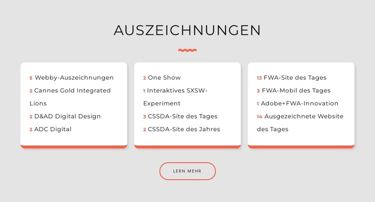 Preise für Designstudios HTML-Vorlage