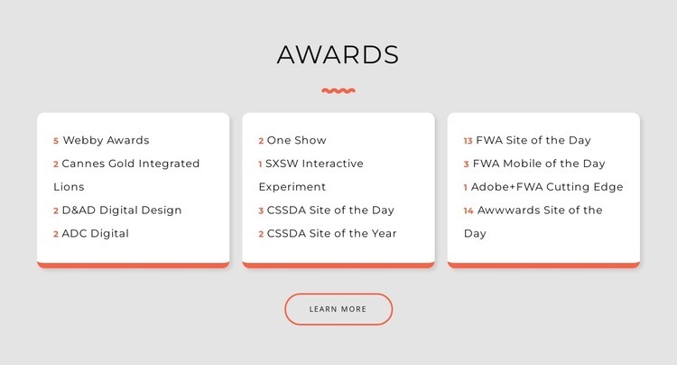 Design studio awards Elementor Template Alternative