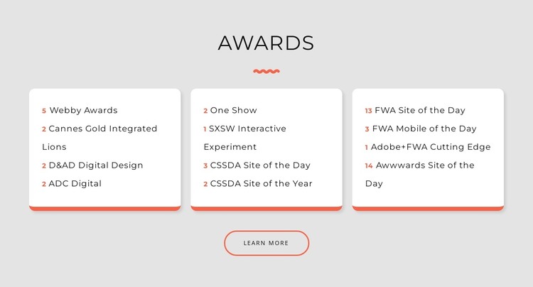 Design studio awards HTML Template