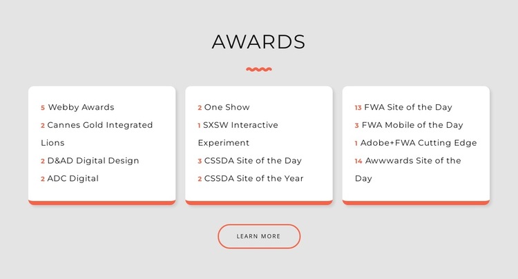 Design studio awards HTML5 Template