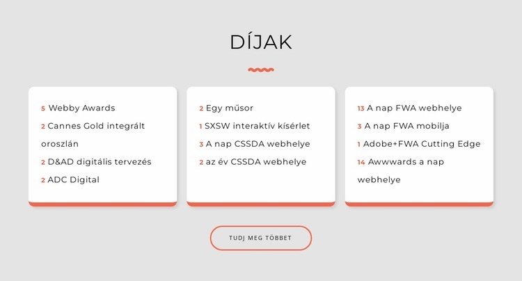 Design stúdió díjak CSS sablon