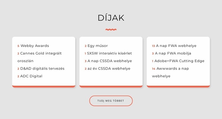 Design stúdió díjak WordPress Téma