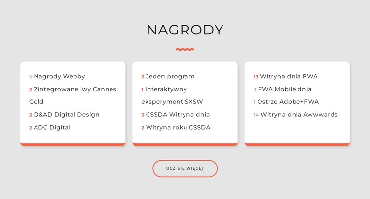 Nagrody studia projektowego Szablon CSS