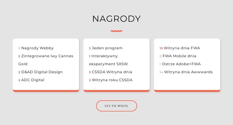 Nagrody studia projektowego Szablon HTML