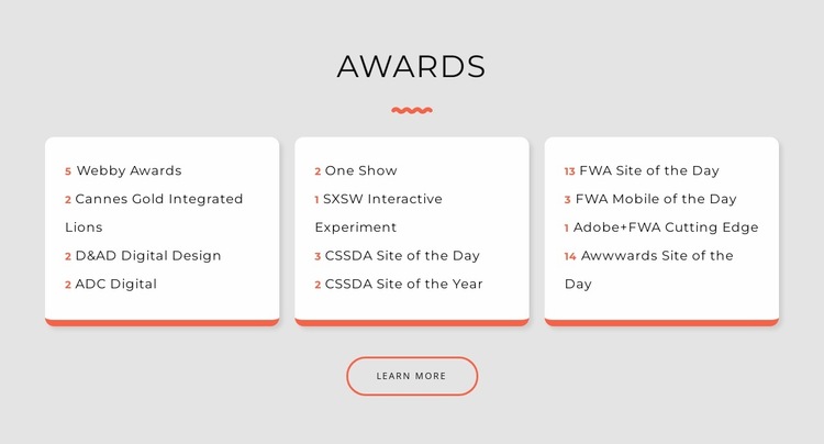 Design studio awards Website Builder Templates