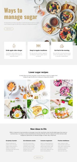CSS Grid Template Column For Manage Sugar In Food