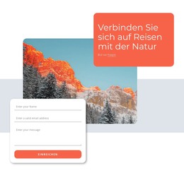 Seiten-HTML Für Verbinden Sie Sich Mit Der Natur Als Ihre Reise