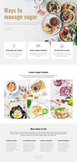 Manage sugar in food - Html Code Example by Nicepage