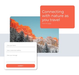 Page HTML For Connecting With Nature As Your Travel