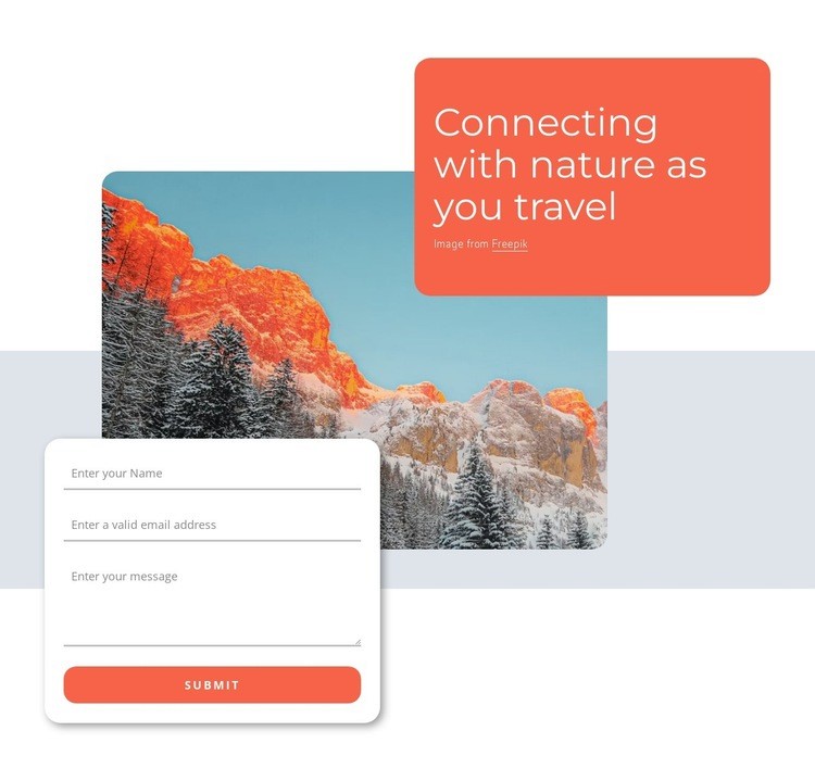 Connecting with nature as your travel Web Page Design
