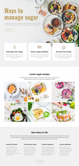 Website Design Manage Sugar In Food For Any Device