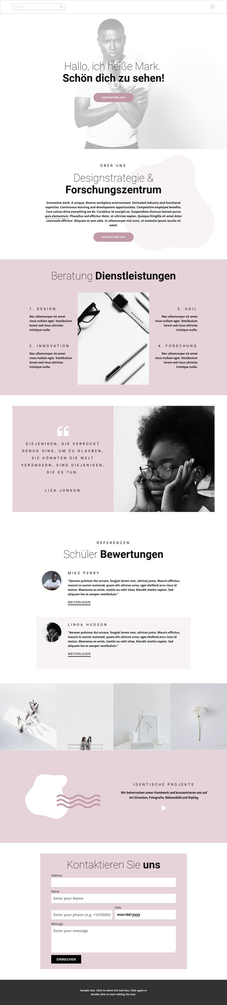 Designstrategie Website Builder-Vorlagen