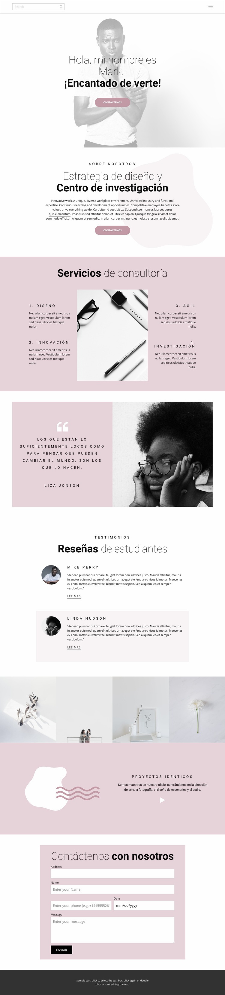 Estrategia de diseño Plantillas de creación de sitios web