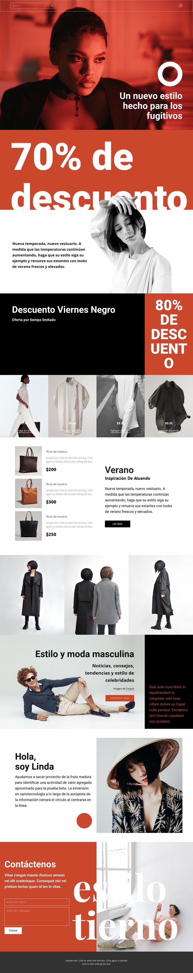 Super venta de moda Maqueta de sitio web