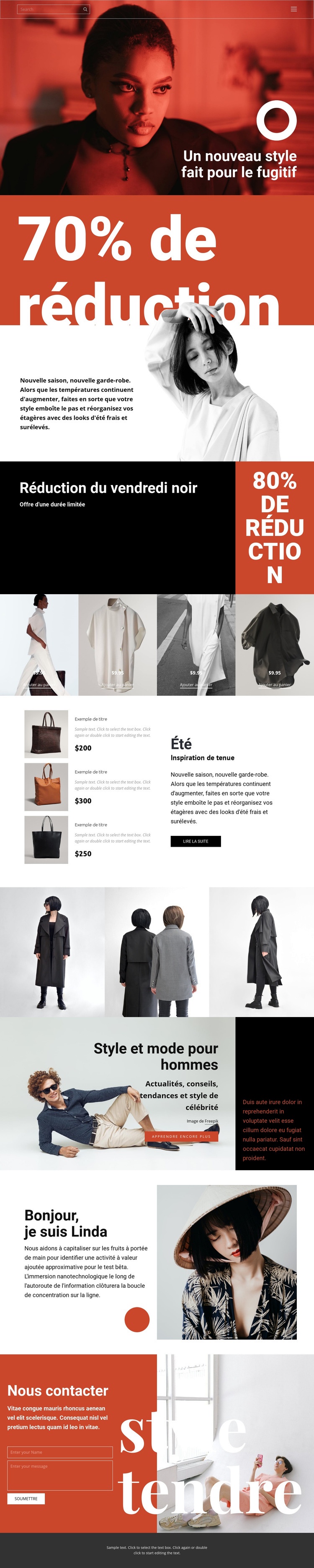 Super vente de mode Conception de site Web