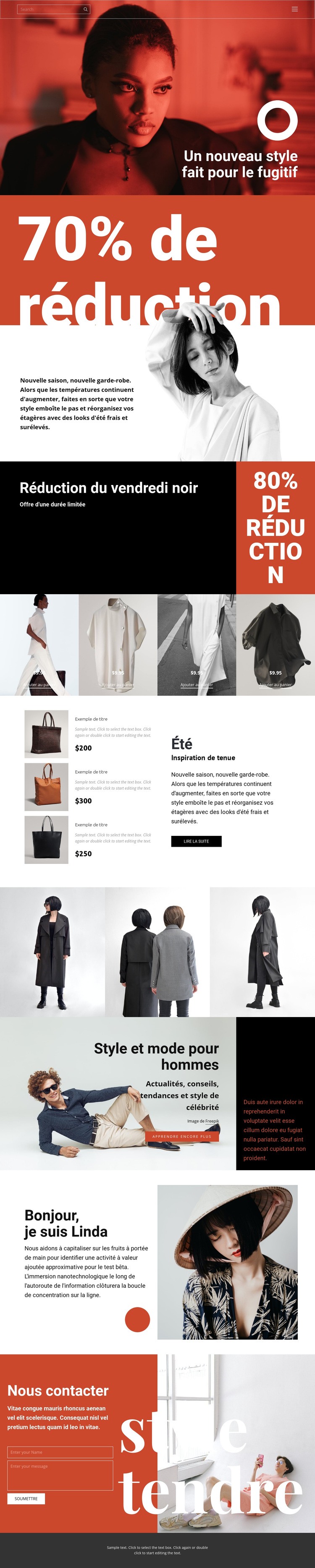 Super vente de mode Page de destination