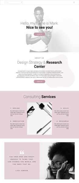 Multipurpose One Page Template For Design Strategy