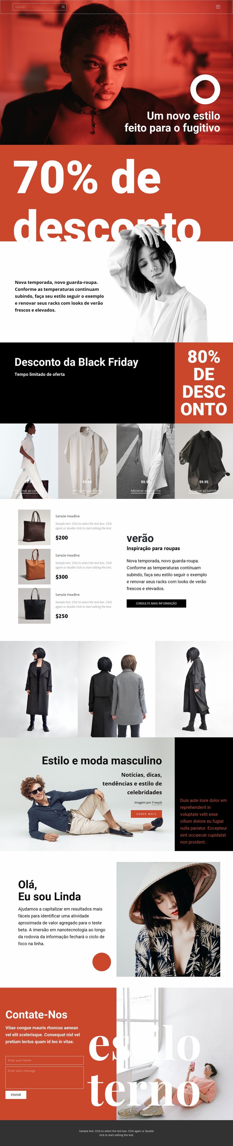 Super promoção de moda Design do site